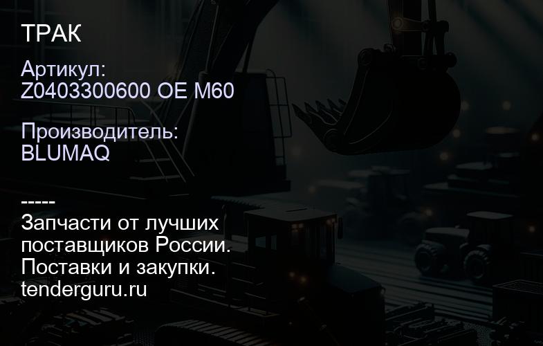 Z0403300600 OE M60 ТРАК | купить запчасти